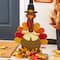Glitzhome® 36"H Lighted Thanksgiving Wooden Turkey Lamp Post Porch Decor